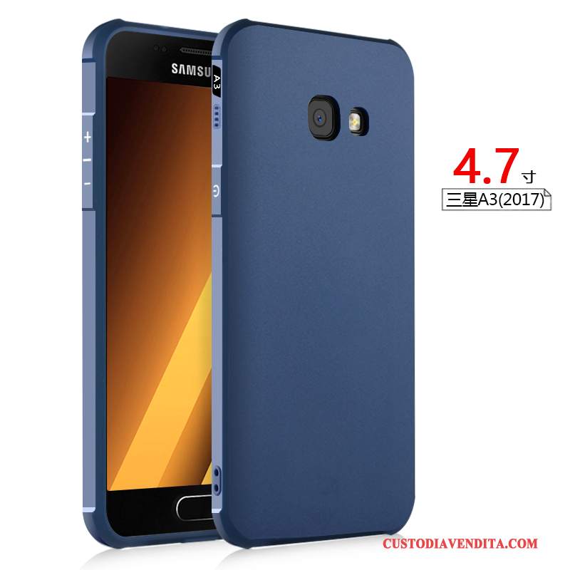 Custodia Samsung Galaxy A3 2017 Goffratura Morbidotelefono, Cover Samsung Galaxy A3 2017 Anti-caduta Chiaro