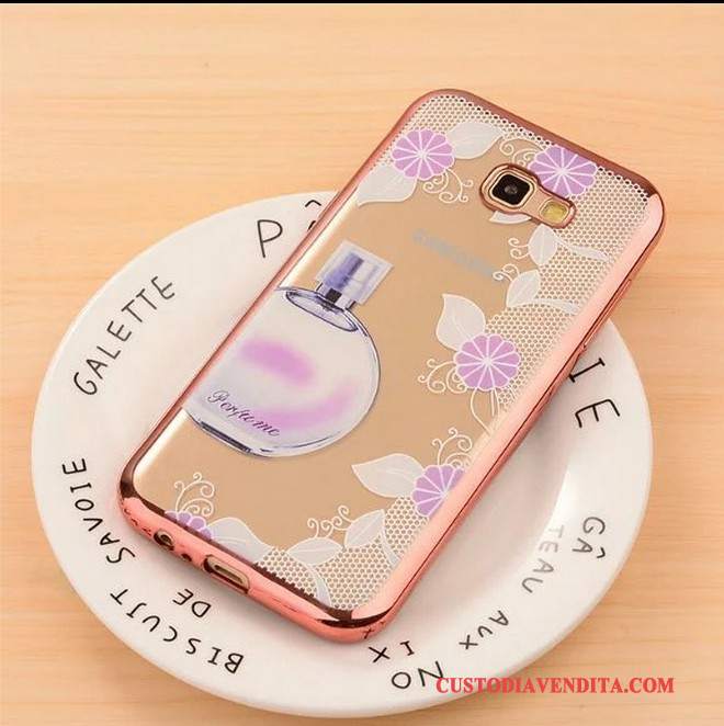 Custodia Samsung Galaxy A3 2017 Goffratura Placcatura Rosa, Cover Samsung Galaxy A3 2017 Protezione Telefono Anti-caduta