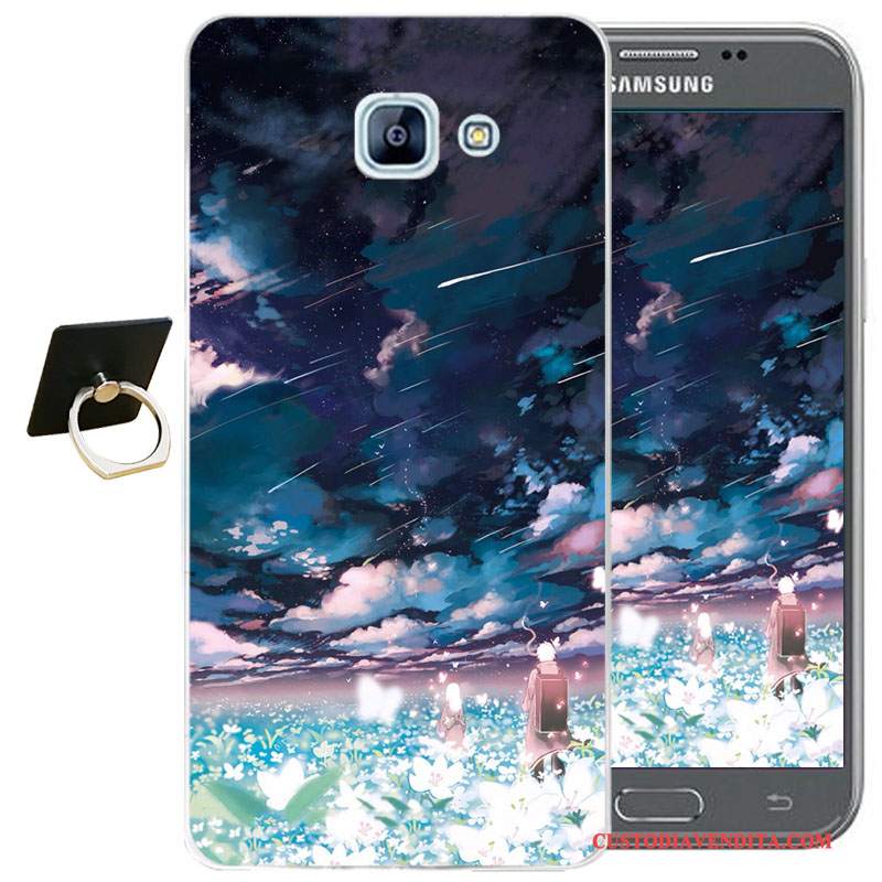 Custodia Samsung Galaxy A3 2017 Goffratura Tutto Incluso Anti-caduta, Cover Samsung Galaxy A3 2017 Cartone Animato Morbido Blu