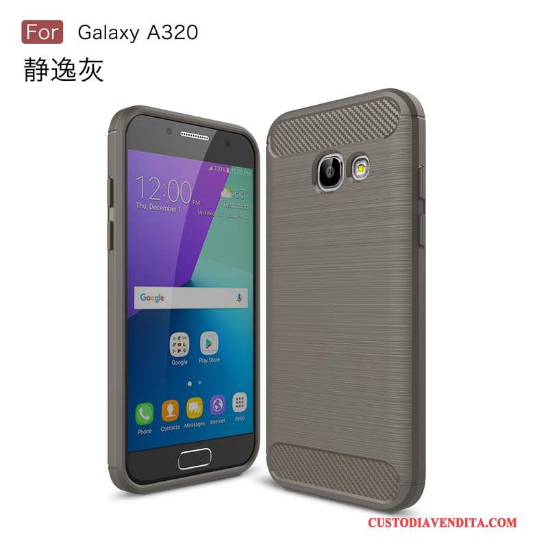 Custodia Samsung Galaxy A3 2017 Protezione Anti-cadutatelefono, Cover Samsung Galaxy A3 2017 Difficile Grigio