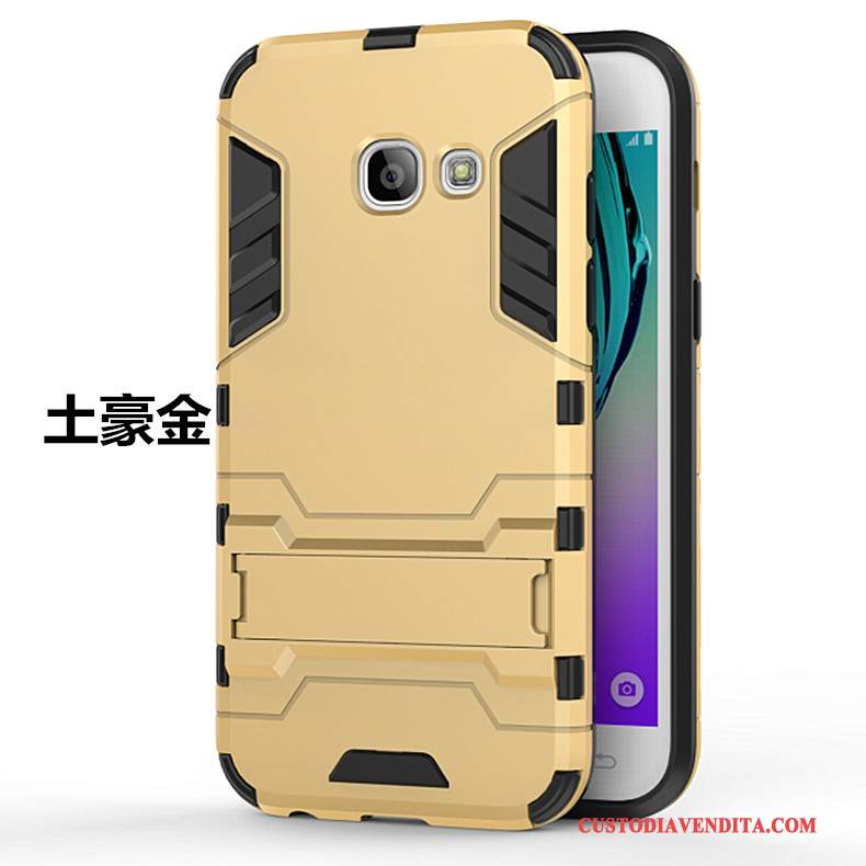 Custodia Samsung Galaxy A3 2017 Protezione Supportotelefono, Cover Samsung Galaxy A3 2017 Difficile Oro