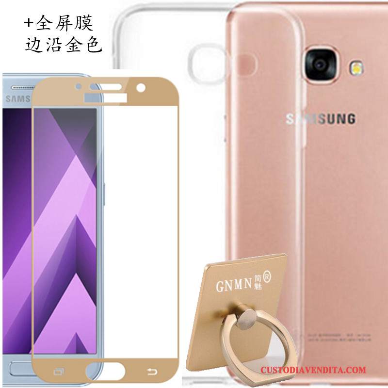 Custodia Samsung Galaxy A3 2017 Silicone Morbido Bianco, Cover Samsung Galaxy A3 2017 Protezione Telefono Trasparente