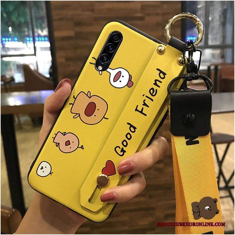 Custodia Samsung Galaxy A30s Cartone Animato Supporto Morbido, Cover Samsung Galaxy A30s Protezione Telefono Giallo