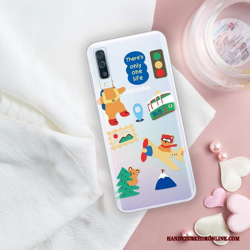 Custodia Samsung Galaxy A30s Cartone Animato Trasparente Anti-caduta, Cover Samsung Galaxy A30s Creativo Tendenza Morbido