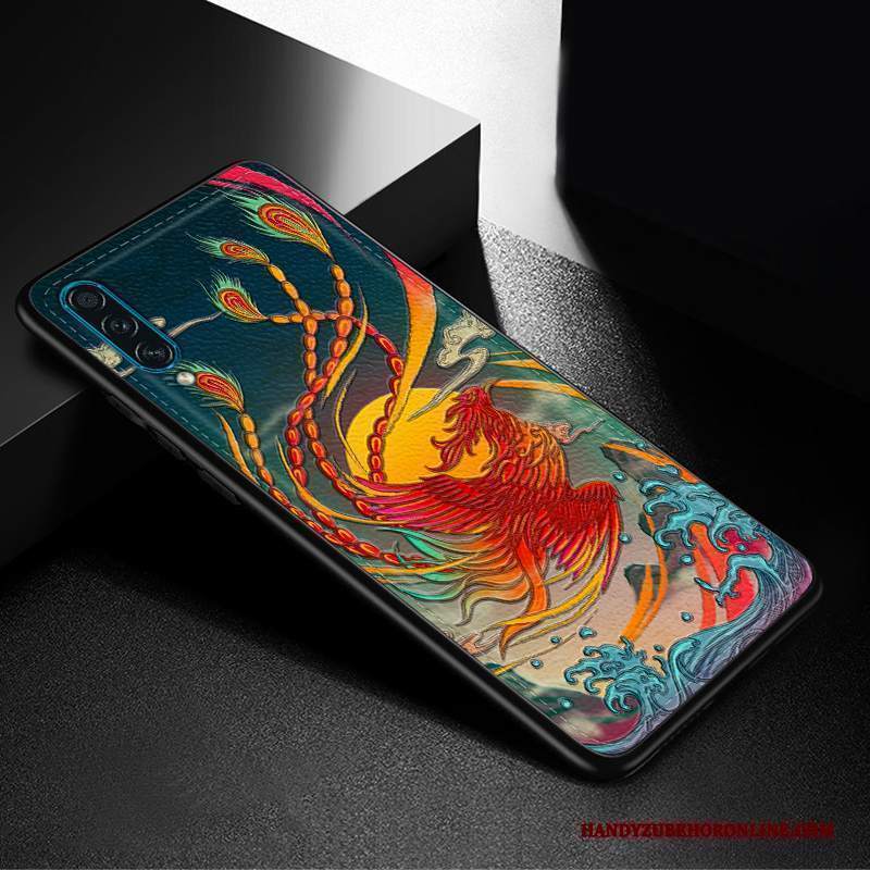 Custodia Samsung Galaxy A30s Goffratura Stile Cinese Di Personalità, Cover Samsung Galaxy A30s Pelle Nuovo Anti-caduta