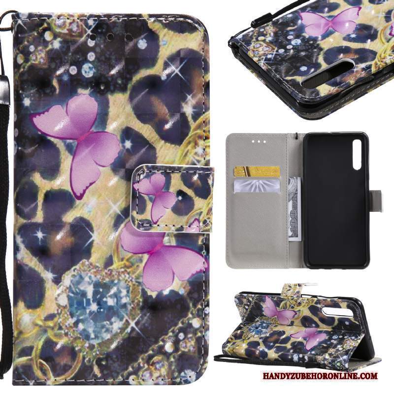 Custodia Samsung Galaxy A30s Pelle Carta Bianco, Cover Samsung Galaxy A30s Colore Telefono