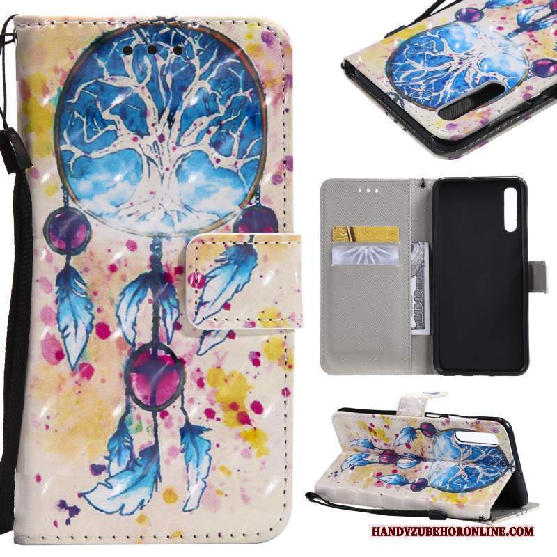 Custodia Samsung Galaxy A30s Pelle Carta Bianco, Cover Samsung Galaxy A30s Colore Telefono