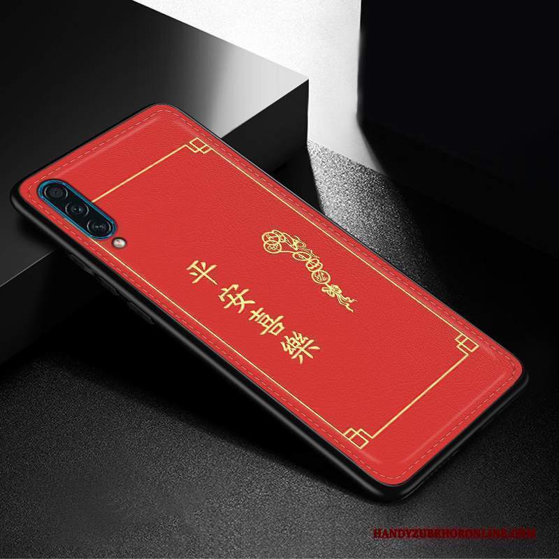 Custodia Samsung Galaxy A30s Pelle Rosso Tendenza, Cover Samsung Galaxy A30s Moda Nuovo Festivo