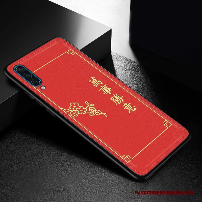 Custodia Samsung Galaxy A30s Pelle Rosso Tendenza, Cover Samsung Galaxy A30s Moda Nuovo Festivo