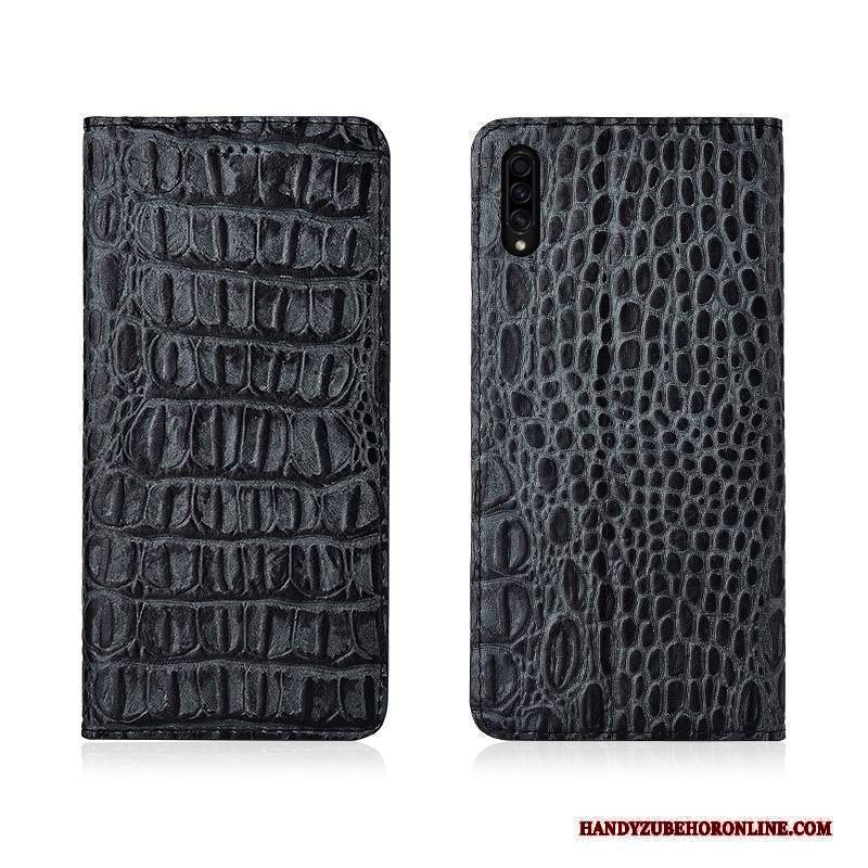 Custodia Samsung Galaxy A30s Protezione Macchiati Marchio Di Tendenza, Cover Samsung Galaxy A30s Pelle Telefono Blu