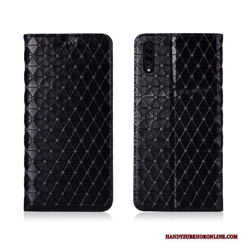 Custodia Samsung Galaxy A30s Protezione Nuovo Anti-caduta, Cover Samsung Galaxy A30s Folio Nero Marchio Di Tendenza