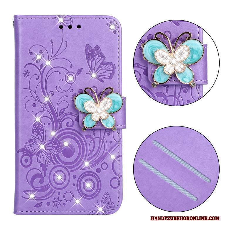 Custodia Samsung Galaxy A30s Silicone Morbido Porpora, Cover Samsung Galaxy A30s Pelle Anti-caduta Farfalla