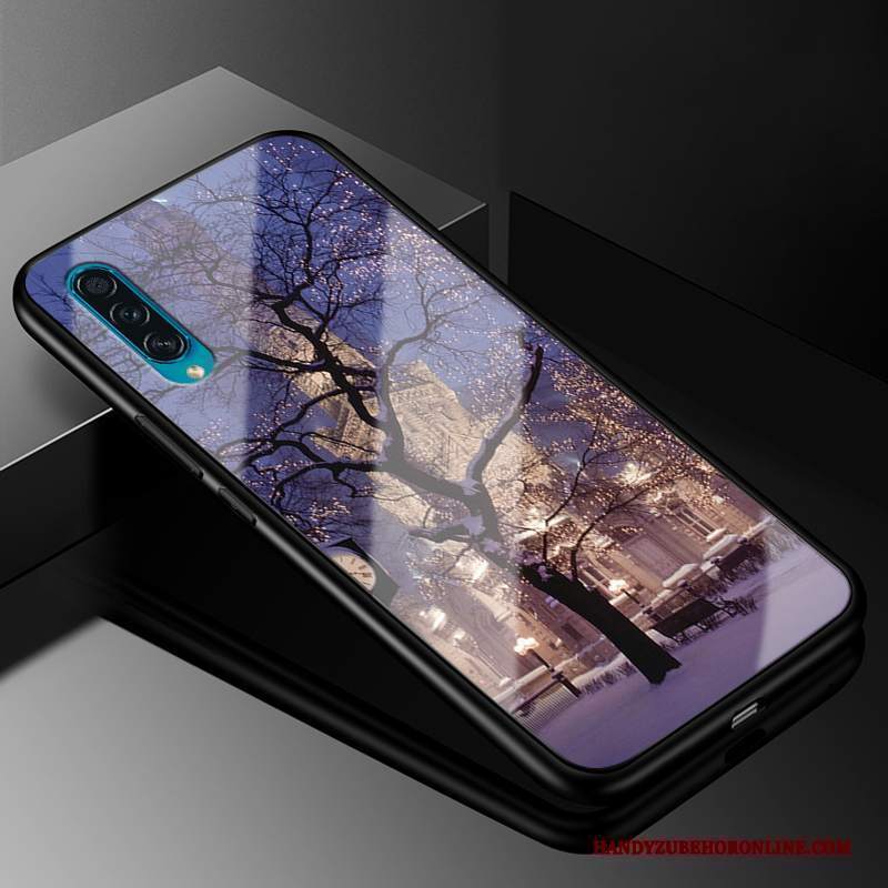 Custodia Samsung Galaxy A30s Silicone Vetro Tutto Incluso, Cover Samsung Galaxy A30s Protezione Anti-caduta Porpora