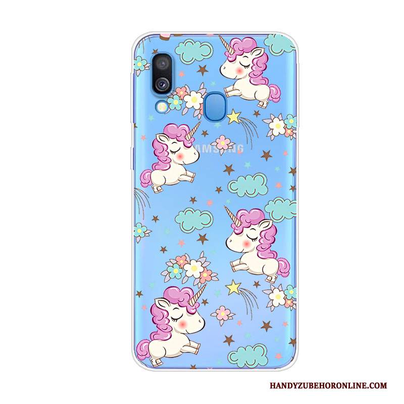 Custodia Samsung Galaxy A40 Creativo Di Personalità Tendenza, Cover Samsung Galaxy A40 Protezione Anti-caduta Blu