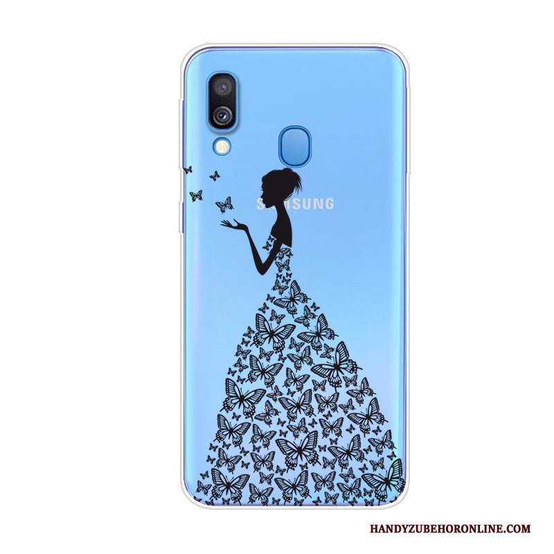 Custodia Samsung Galaxy A40 Creativo Di Personalità Tendenza, Cover Samsung Galaxy A40 Protezione Anti-caduta Blu