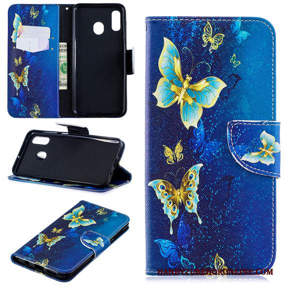 Custodia Samsung Galaxy A40 Folio Nerotelefono, Cover Samsung Galaxy A40 Pelle Anti-caduta