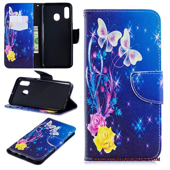 Custodia Samsung Galaxy A40 Folio Nerotelefono, Cover Samsung Galaxy A40 Pelle Anti-caduta