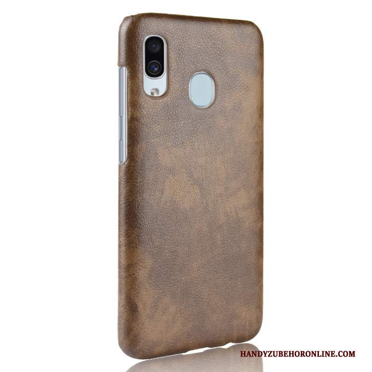 Custodia Samsung Galaxy A40 Protezione Litchi Modello, Cover Samsung Galaxy A40 Pelle Telefono Difficile