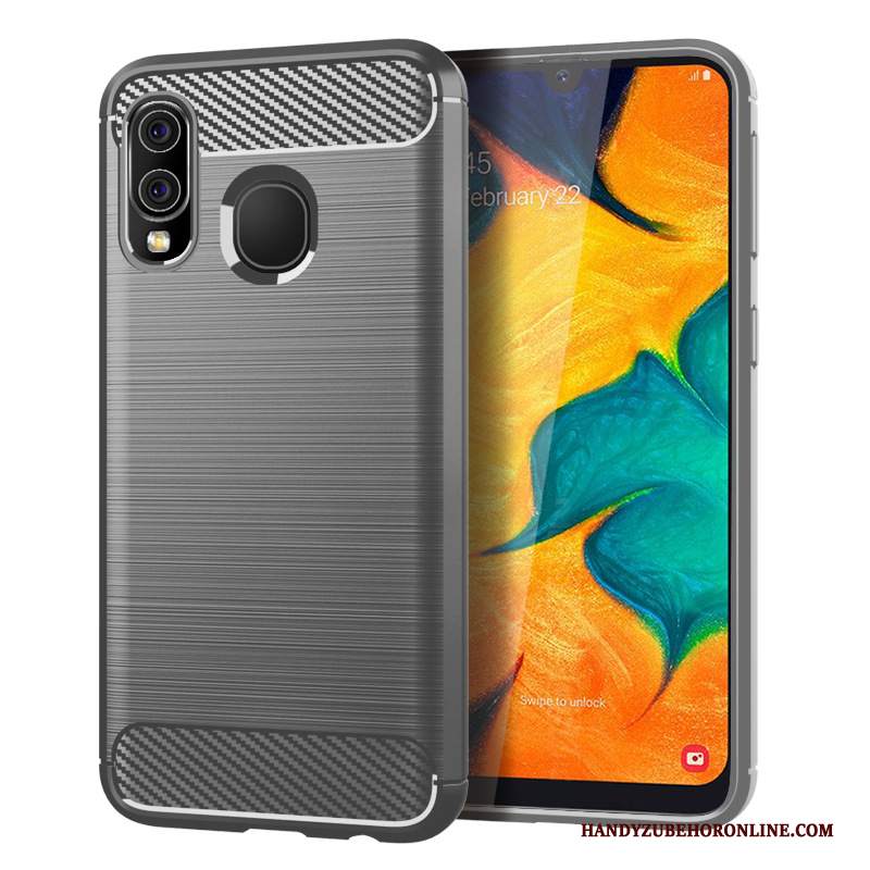 Custodia Samsung Galaxy A40 Silicone Blu Modello, Cover Samsung Galaxy A40 Protezione Fibra Morbido