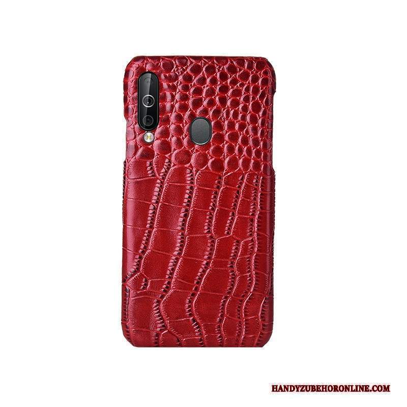 Custodia Samsung Galaxy A40s Protezione Muccatelefono, Cover Samsung Galaxy A40s Pelle Rosso Anti-caduta