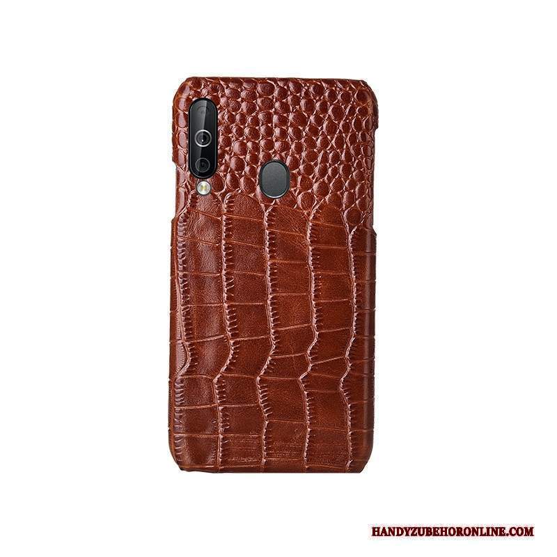 Custodia Samsung Galaxy A40s Protezione Muccatelefono, Cover Samsung Galaxy A40s Pelle Rosso Anti-caduta