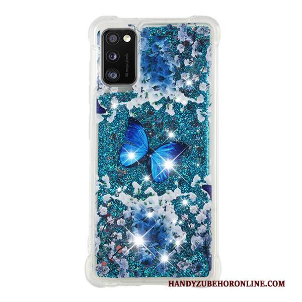 Custodia Samsung Galaxy A41 Cartone Animato Gasbag Blu, Cover Samsung Galaxy A41 Anti-caduta Sabbie Mobili