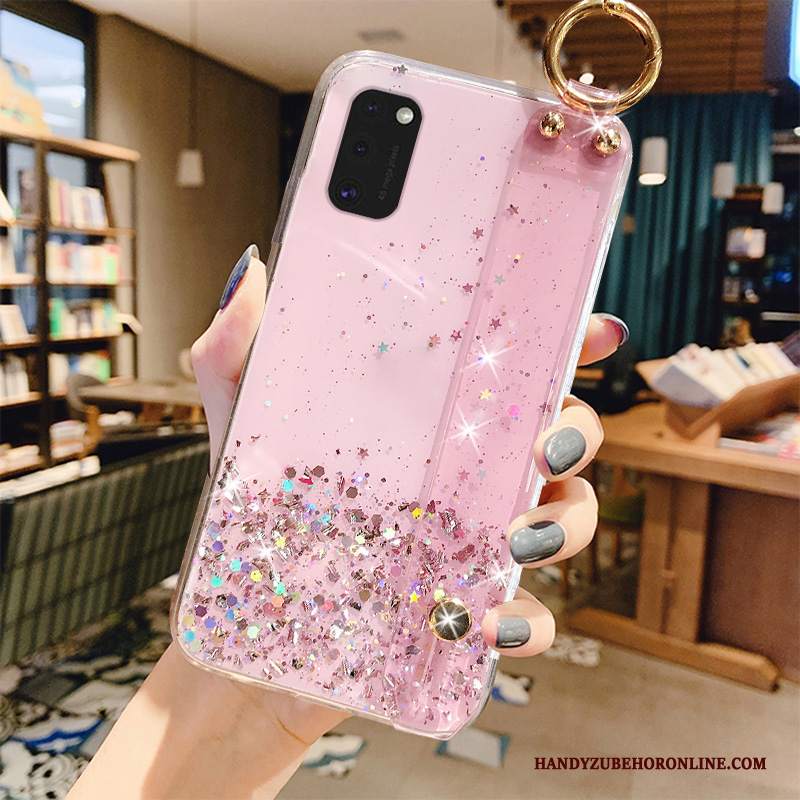 Custodia Samsung Galaxy A41 Creativo Rosa Supporto, Cover Samsung Galaxy A41 Protezione Tutto Incluso Verde