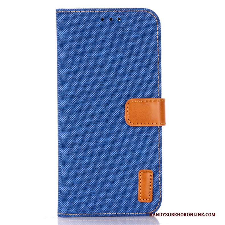 Custodia Samsung Galaxy A41 Folio Anti-caduta Blu, Cover Samsung Galaxy A41 Pelle Denimtelefono