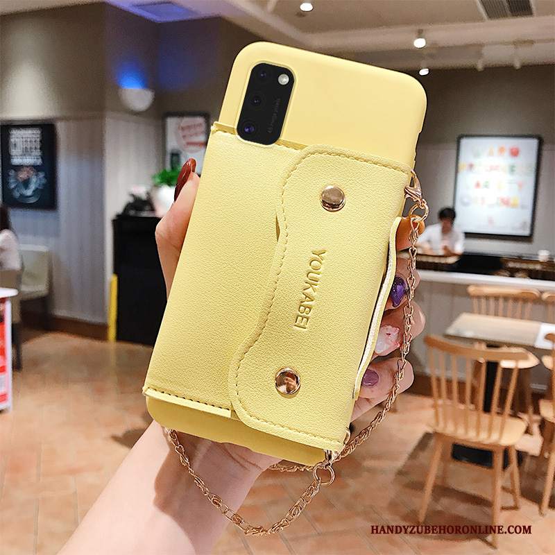 Custodia Samsung Galaxy A41 Silicone Di Personalità Semplici, Cover Samsung Galaxy A41 Protezione Giallo Anti-caduta