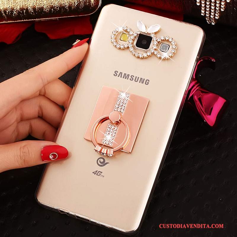 Custodia Samsung Galaxy A5 2015 Cartone Animato Tendenza Oro, Cover Samsung Galaxy A5 2015 Protezione Telefono Morbido