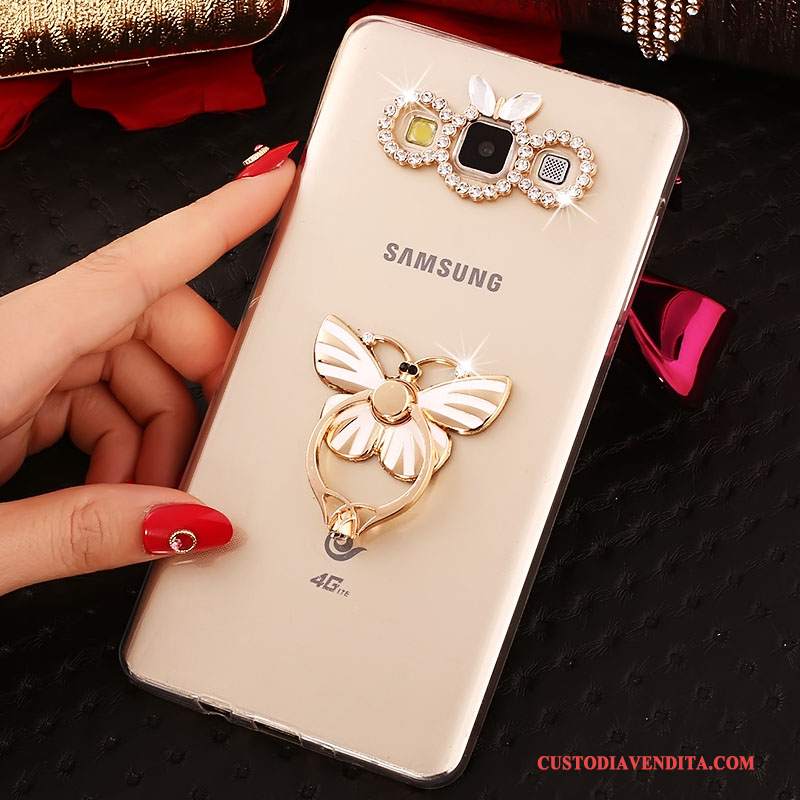 Custodia Samsung Galaxy A5 2015 Cartone Animato Tendenza Oro, Cover Samsung Galaxy A5 2015 Protezione Telefono Morbido