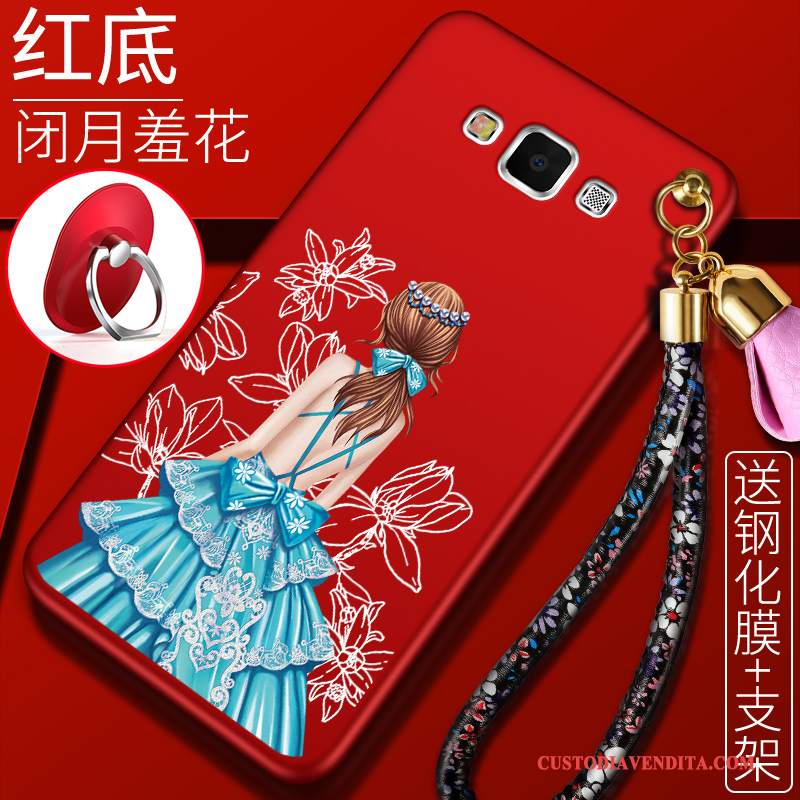 Custodia Samsung Galaxy A5 2015 Creativo Telefono Anti-caduta, Cover Samsung Galaxy A5 2015 Silicone Rosso Morbido