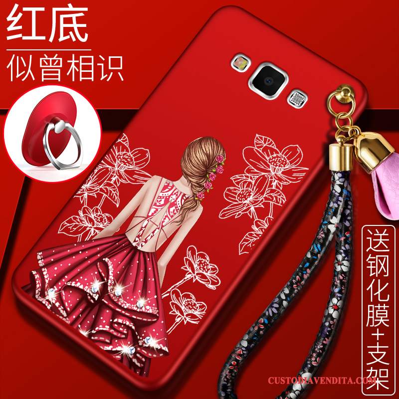 Custodia Samsung Galaxy A5 2015 Creativo Telefono Anti-caduta, Cover Samsung Galaxy A5 2015 Silicone Rosso Morbido