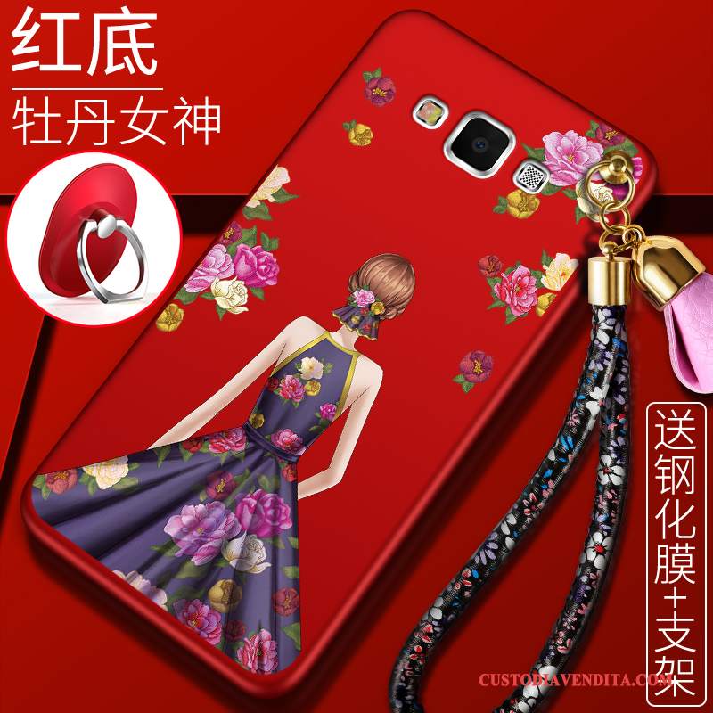 Custodia Samsung Galaxy A5 2015 Creativo Telefono Anti-caduta, Cover Samsung Galaxy A5 2015 Silicone Rosso Morbido