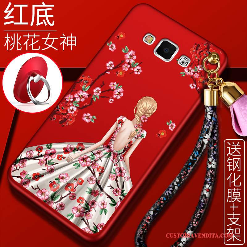 Custodia Samsung Galaxy A5 2015 Creativo Telefono Anti-caduta, Cover Samsung Galaxy A5 2015 Silicone Rosso Morbido