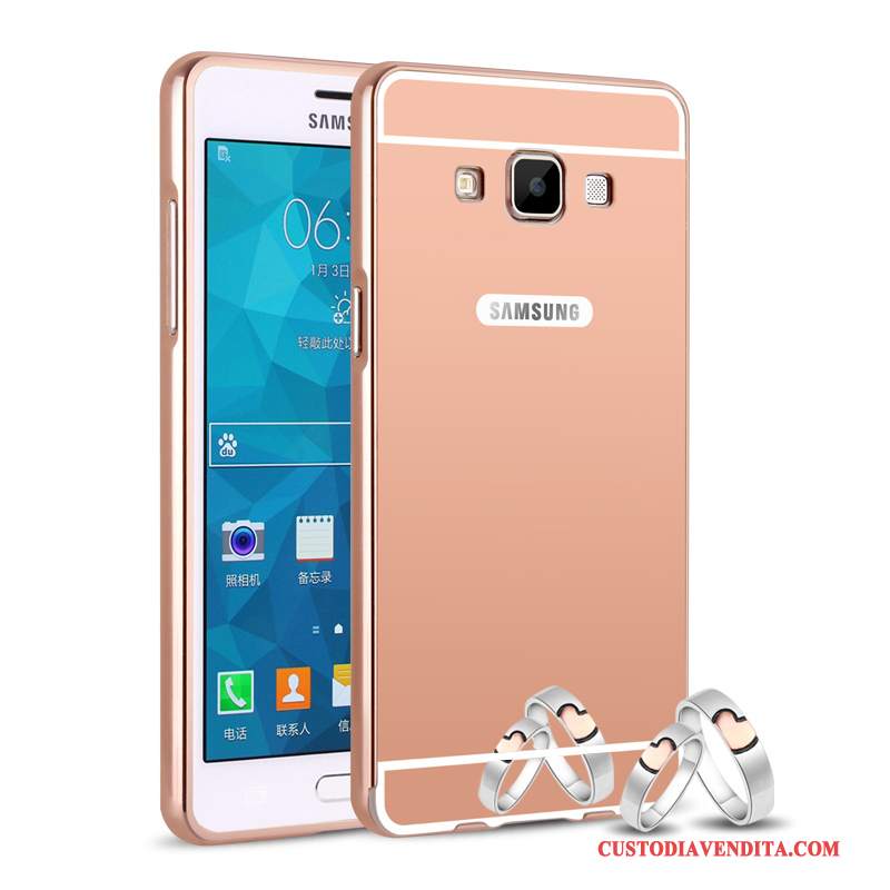 Custodia Samsung Galaxy A5 2015 Protezione Metallo Coperchio Posteriore, Cover Samsung Galaxy A5 2015 Rosa Telaio