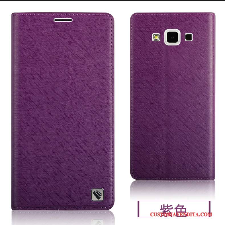 Custodia Samsung Galaxy A5 2015 Protezione Tutto Inclusotelefono, Cover Samsung Galaxy A5 2015 Pelle Porpora Anti-caduta