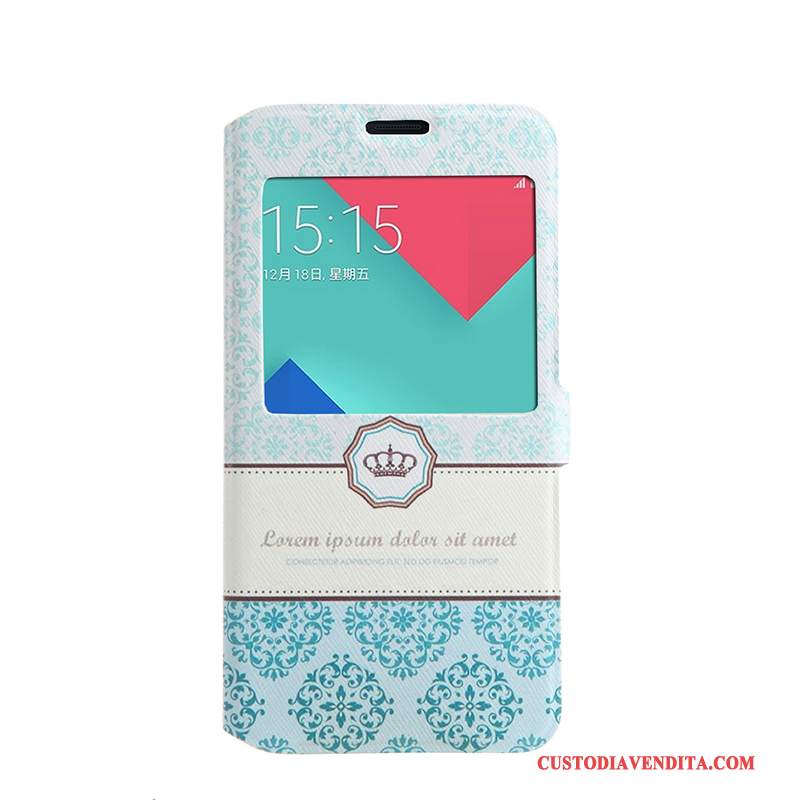 Custodia Samsung Galaxy A5 2016 Colore Morbido Finestra Aperta, Cover Samsung Galaxy A5 2016 Folio Rosatelefono