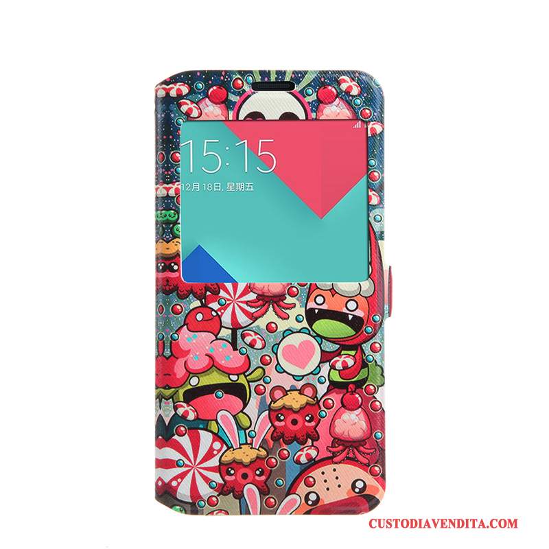 Custodia Samsung Galaxy A5 2016 Colore Morbido Finestra Aperta, Cover Samsung Galaxy A5 2016 Folio Rosatelefono