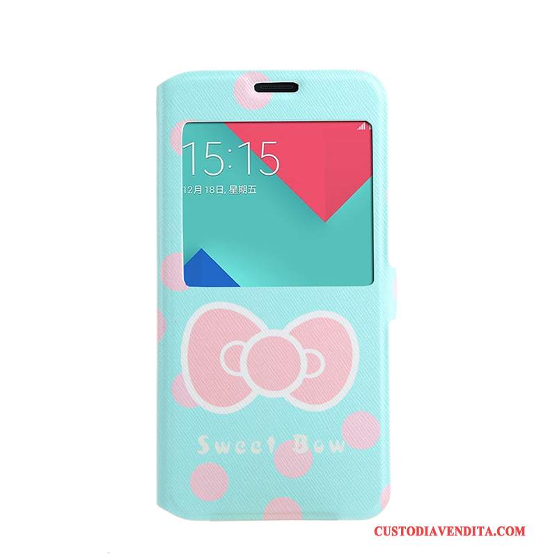 Custodia Samsung Galaxy A5 2016 Colore Morbido Finestra Aperta, Cover Samsung Galaxy A5 2016 Folio Rosatelefono