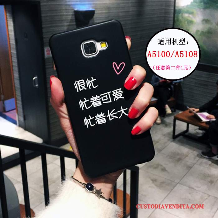 Custodia Samsung Galaxy A5 2016 Creativo Telefono Tutto Incluso, Cover Samsung Galaxy A5 2016 Silicone Tendenza Nero