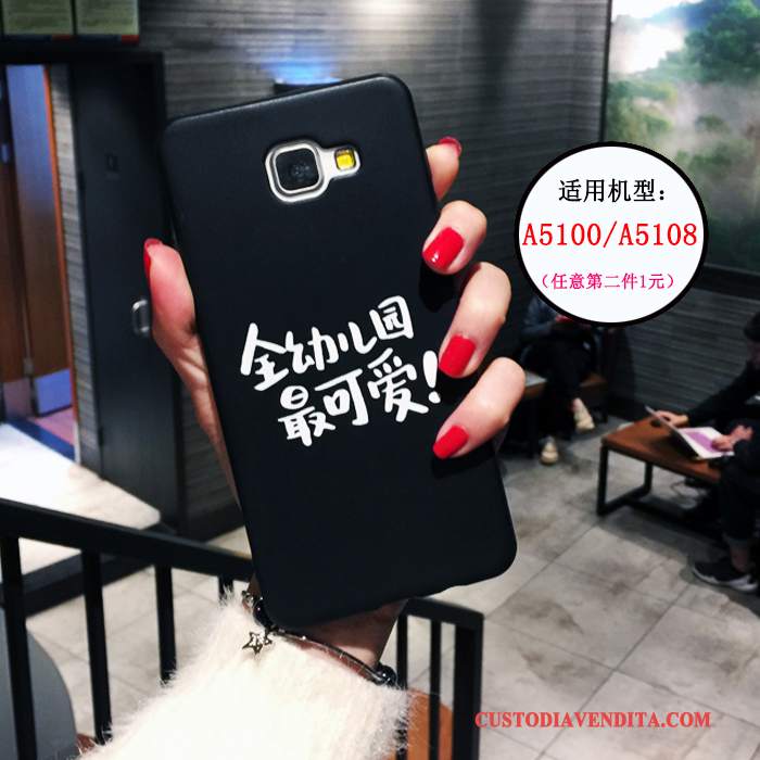 Custodia Samsung Galaxy A5 2016 Creativo Telefono Tutto Incluso, Cover Samsung Galaxy A5 2016 Silicone Tendenza Nero