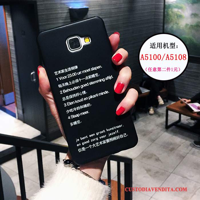 Custodia Samsung Galaxy A5 2016 Creativo Telefono Tutto Incluso, Cover Samsung Galaxy A5 2016 Silicone Tendenza Nero