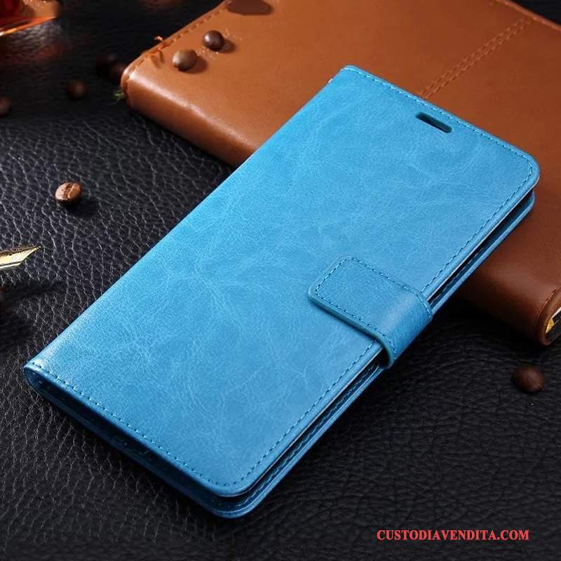 Custodia Samsung Galaxy A5 2016 Pelle Ornamenti Appesi Blu, Cover Samsung Galaxy A5 2016 Folio Telefono