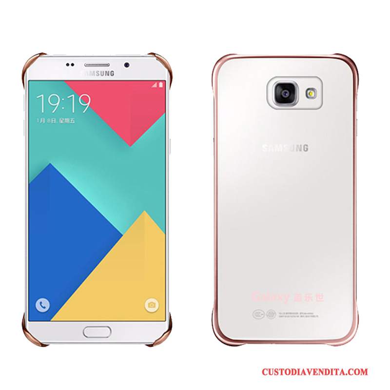 Custodia Samsung Galaxy A5 2016 Pelle Telefono Oro, Cover Samsung Galaxy A5 2016 Protezione Trasparente Authentic