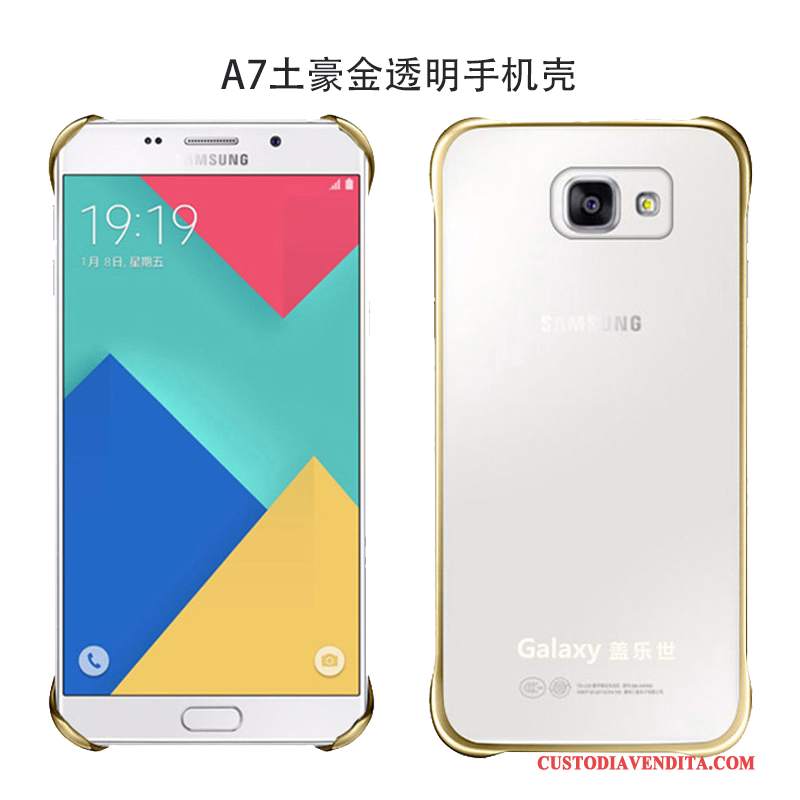 Custodia Samsung Galaxy A5 2016 Pelle Telefono Oro, Cover Samsung Galaxy A5 2016 Protezione Trasparente Authentic