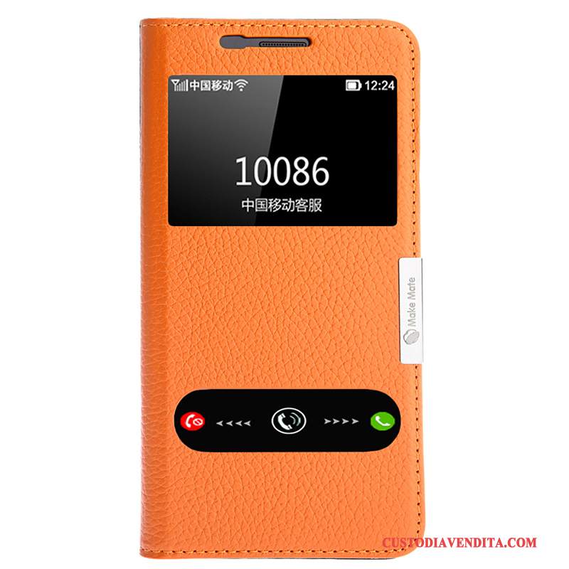 Custodia Samsung Galaxy A5 2016 Pelle Telefono Rosso, Cover Samsung Galaxy A5 2016 Folio Finestra Aperta Anti-caduta