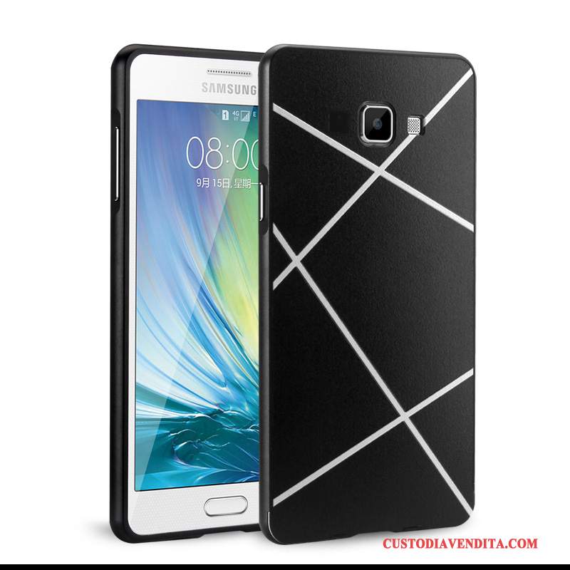 Custodia Samsung Galaxy A5 2016 Protezione Telaio Metallo, Cover Samsung Galaxy A5 2016 Nero Anti-caduta