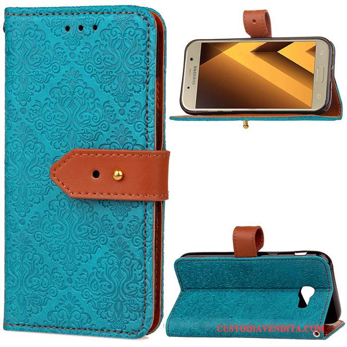 Custodia Samsung Galaxy A5 2017 Folio Anti-caduta Tutto Incluso, Cover Samsung Galaxy A5 2017 Silicone Grigiotelefono