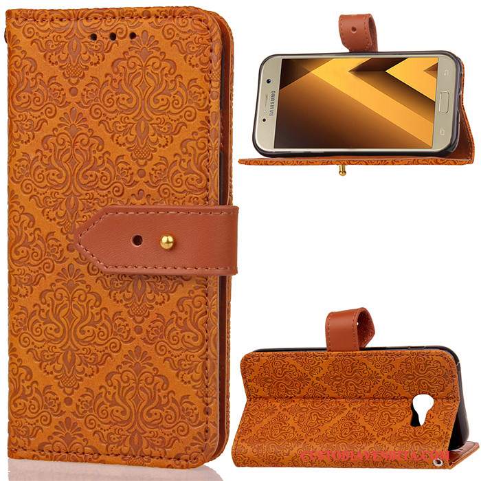 Custodia Samsung Galaxy A5 2017 Folio Anti-caduta Tutto Incluso, Cover Samsung Galaxy A5 2017 Silicone Grigiotelefono